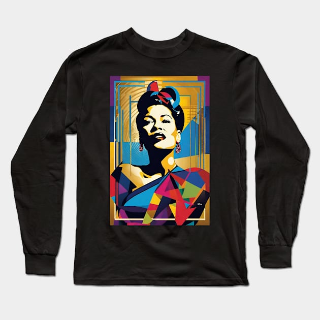 Art Deco Billie Holiday Long Sleeve T-Shirt by ROH-shuh